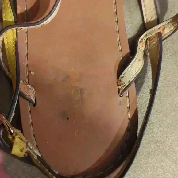 Coach brown and yellow sandals, size 9.5 - Picture 3 of 8